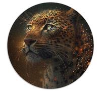 Fantasy Leopard 1000-teiliges Puzzle, runde Puzzles, geeignet für Geburtstage, Halloween, Thanksgiving, Ostern, 1000 Teile (67,5x67,5cm)