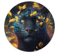 Fantasy-Leoparden-Puzzle 1000 Teile für Erwachsene, rundes Puzzle für Teenager, interaktives Familienspiel, herausforderndes Geschenk, 1000 Teile (67,5x67,5cm)