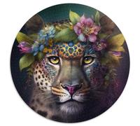 Fantasy-Leoparden-Puzzles für Erwachsene, 1000 runde Papppuzzles, anspruchsvolles DIY-Denkspiel, interaktive Familienaktivität, 1000 Teile (67,5x67,5cm)