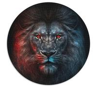 Fantasy-Löwen-Puzzle, 1000 Teile, rund, Papierpuzzle, DIY, Heimdekoration, Denksportspiel für Teenager, 1000 Teile (67,5x67,5cm)