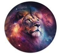 Fantasy-Löwen-Puzzle, 1000 Teile, rund, Papierpuzzle, DIY, Heimdekoration, Denksportspiel für Teenager, 1000 Teile (67,5x67,5cm)