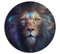Fantasy-Löwen-Puzzle, 1000 Teile, runde Papierpuzzles, Familienbindungsaktivität, Heimdeko-Geschenk, Familienspielzeugspiel, 1000 Teile (67,5x67,5cm)