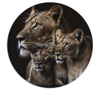 Fantasy-Löwen-Puzzle, 1000 Teile, runde Papierpuzzles, Familienbindungsaktivität, Heimdeko-Geschenk, Familienspielzeugspiel, 1000 Teile (67,5x67,5cm)