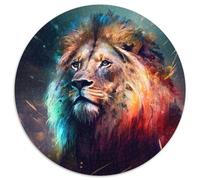 Fantasy-Löwen-Puzzle, 1000 Teile, runde Papierpuzzles, Familienbindungsaktivität, Heimdeko-Geschenk, Familienspielzeugspiel, 1000 Teile (67,5x67,5cm)