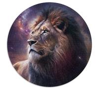Fantasy-Löwen-Puzzle, 1000 Teile, runde Papierpuzzles, Familienbindungsaktivität, Heimdeko-Geschenk, Familienspielzeugspiel, 1000 Teile (67,5x67,5cm)