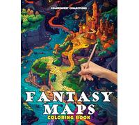 Fantasy Maps Coloring Book: Navigate and Color Your Adventures | Fantasy Gaming and Escaping Into a World of Artistic Imagination