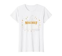 Fantasy Mischief Creator Wizard Design, Witch Hat, Wand Maglietta con Stampa Grafica Economica, Donna, Bianco, S