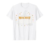 Fantasy Mischief Creator Wizard Design, Witch Hat, Wand Maglietta con Stampa Grafica Economica, Uomo, Bianco, S