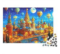 Fantasy Moscow Night 100% Recycled Cardboard Sun Moon Rainbow Sky 1000 Piece Jigsaw Puzzles Adults And Children Beautiful Decoration 38x26cm/1000pcs