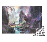 Fantasy Mountain Landscape Colourful Mystic Waterfall Gorge 1000 Pcs Jigsaws for Adults The Impossible Challenge Fun Present 38x26cm/1000pcs