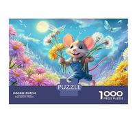 Fantasy Mouse Puzzle 1000 Pezzi Mouse in Floral Meadow Puzzle Decorativo A Taglio Preciso, Gioco Calmo E Sfida Per Adulti E Bambini 38x26cm/1000pcs