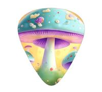 Fantasy Mushroom Plettri per chitarra acustica, elettrica e musicista, 12 pezzi in 3 diversi spessori