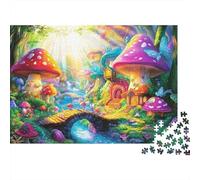 Fantasy Mushroom Village 100% Recycled Cardboard Enchanted Mushroom Path 1000Pc Jigsaw Puzzles Adults Unique Classic Educational Games 38x26cm/1000pcs