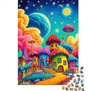 Fantasy Mushroom Village 1000 Pezzi Carta Ecologica Puzzle Premium Per Adulti Decompressione Del Gioco Educativo Decorazione Murale Regali 38x26cm/1000pcs