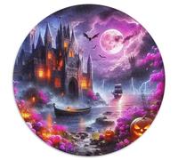 Fantasy Night Scene 1000 Pezzis Rotonda Puzzle Per Adulti Animali Di Tutto Il Mondo Per Educativo Per Adulti Puzzle Arte Idea Regalo Per Lei O Lui 1000pcs (67.5x67.5cm)