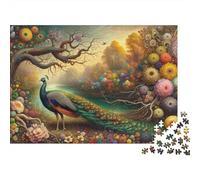 Fantasy Peacock Garden Art Print Jigsaw Puzzle Impossible 1000 Pezzi Decorazione Per La Casa. Giochi Rilassamento E Intelligence Per Adulti E Ragazzi Da 14 Anni 52x38cm/1000pcs
