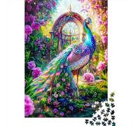 Fantasy Peacock Garden Recycled Cardboard Sheets Peacock in Garden Jigsaw Set for Adults, Relaxing Stress Relief, for Wall Decoration & Gifts, Gift for Adults 52x38cm/1000pcs