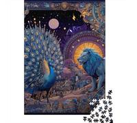 Fantasy Peacock Lion Art Print Puzzle Impossible 1000Pcs Decorazione Per La Casa. Rilassamento E Intelligence Per Adulti E Bambini Da 12 Anni 70x50cm/1000pcs