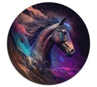Fantasy-Pferde-Puzzles für Erwachsene, 1000 runde Papppuzzles, anspruchsvolles DIY-Denkspiel, interaktive Familienaktivität, 1000 Teile (67,5x67,5cm)