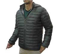 Fantasy Piumino Ecologico Giacca Leggera Cappuccio 100 grammi Uomo (Grigio, XL 50 IT Uomo)