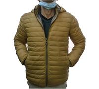 Fantasy Piumino Ecologico Giacca Leggera Cappuccio 100 grammi Uomo (Senape, XL 50 IT Uomo)