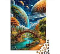 Fantasy Planet Landscape Recycled Cardboard Eco-Friendly Alien Planet Landscape Jigsaw Puzzle for Adults, Decompression Educational Game, for Wall Decoration & Gifts, Idea for Adults