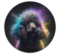 Fantasy-Pudel-Puzzle, 1000 Teile, rund, Papierpuzzle, DIY, Heimdekoration, Denksportspiel für Teenager, 1000 Teile (67,5x67,5cm)