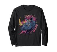 Fantasy Punk Rock Rinoceronte Maglia a Manica