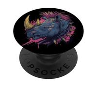 Fantasy punk rock rinoceronte PopSockets PopGrip Adesivo