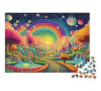 Fantasy Rainbow Landscape 1000 Pezzi Sentiero Arcobaleno Foresta in Cartone Riciclato Puzzle Adulti Relax Antistress Decorazione Parete Ottime Idee Regalo 38x26cm