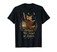 Fantasy Red Panda Reader, Amante dei Libri Che leggiamo all'alba Maglietta con Stampa Grafica Economica