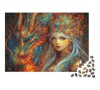 Fantasy Regina del drago Set Di Puzzle Da 1000 Pezzi Per La Famiglia, Cartone Resistente Riciclato, Arredamento Interno, Svago Indoor, Gioco Di Sfida Mentale 70x50cm/1000pcs