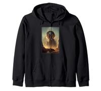 Fantasy Sci-Fi Ambiente Meccanico Sole Doomsday Felpa con Cappuccio