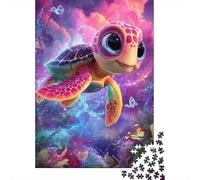 Fantasy Sea Turtle Recycled-Cardboard Cute Space Turtle Jigsaw Puzzles for Adult, Relaxing Stress Relief, for Wall Decoration & Gifts, 52x38cm/1000pcs
