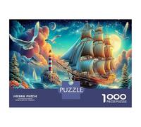 Fantasy Ship 1000 Pezzi Ship Sailing Cosmic Ocean Cartolina Premium Set Di Puzzle Pacchetto Valore Sfida Educativa Decorazione Murale Idea Regalo 52x38cm/1000pcs