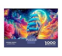 Fantasy Ship Voyage Puzzle Da 1000 Pezzi Perfetto Per Appassionati Di Esperti Sfida Impossibile Creativo Cosmic Swirls Regalo Per La Famiglia Per Adulti E Bambini 52x38cm/1000pcs