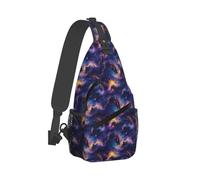 Fantasy Star Dragon Print Sling Bag per uomo e donna, borsa a tracolla borsa da petto zaino per viaggi escursionismo