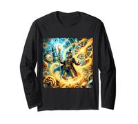 Fantasy Steampunk Mago del Tempo Maglia a Manica