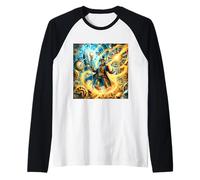 Fantasy Steampunk Mago del Tempo Maglia con Maniche Raglan