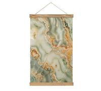 Fantasy Stone Slab Muted Sage Green Canvas Painting Wood Frames Poster Hanger Picture Kit Wall Art