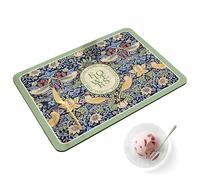 Fantasy Style Rubinetto Draining Mat for Kitchen Sink, Quick-Dry Assorbente Scarico Pad, Vintage Floral Design, Compatto Decorative Counter Protector for Dishes and Accessories