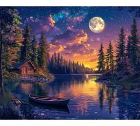 Fantasy Sunset 2000 Piece Jigsaw Puzzles for Adults, Colourful, Challenging & Brainteasing Adult puzzles 2000 Pieces Cabin, Fun jigsaws for The Whole Family 40x28 inch