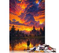 Fantasy Sunset Castle Puzzle Impossibili 1000Pcs Decorazione Per La Casa. Rilassamento E Intelligence Per Adulti E Ragazzi Da 14 Anni 1000pcs (75x50cm)