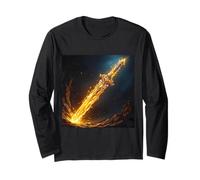 Fantasy Sword Flames Cave Maglia a Manica