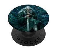 Fantasy Sword Maiden Grafica Eterea Arte Gotica PopSockets PopGrip Adesivo