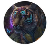Fantasy Tiger Puzzle 1000 Teile, Kartonpuzzle, Kunstwerk, Dekor, Intelligenzspielzeug für Familien-Indoorspiele, 1000 Teile (67,5x67,5cm)