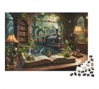 Fantasy Train Book Colourful Book World Fantasy 1000 Pieces Jigsaw for Adults The Impossible Challenge Brain Development 38x26cm/1000pcs