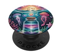 Fantasy Tramonto Luna Sull'acqua PopSockets PopGrip Adesivo
