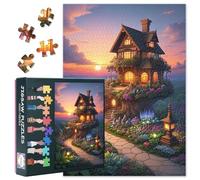Fantasy Tree House Challenging - Puzzle da 1000 pezzi per adulti, 60 x 50 cm, puzzle difficile, arte del paesaggio, giochi educativi per la famiglia e regalo decorativo per la casa (fiori fioriti)