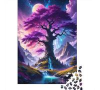 Fantasy Tree Landscape Recycled Cardboard Purple Magic Tree Jigsaw Puzzles for Adults, Relaxing Stress Relief, Wall Decoration & Gifts, Great Gift Idea for Women 70x50cm/1000pcs